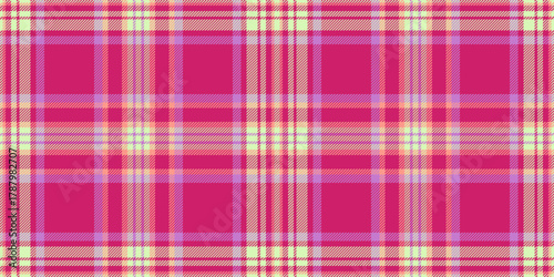Vibrant plaid design with pink, lavender and pale yellow lines.  Perfect for backgrounds, textiles, or creating eyecatching graphics.  Evokes warmth and classic style.