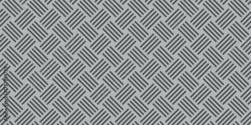 Seamless vector pattern with gray geometric square diagonal stripes, abstract modern tile style texture, decorative repeating background for textile fabric wallpaper wrapping paper digital print