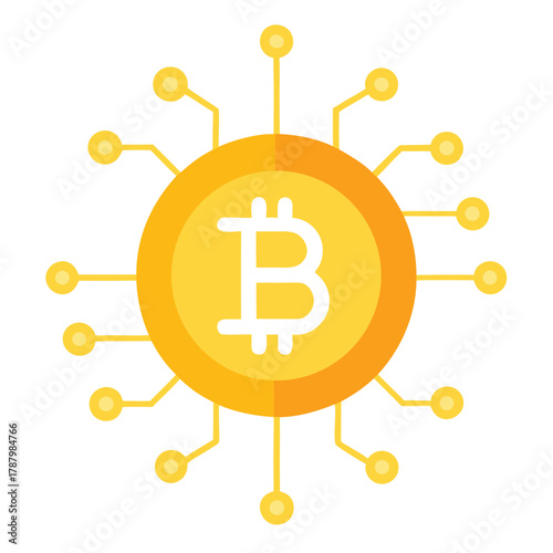 Bitcoin cryptocurrency isolated on white background, a decentralized digital currency
