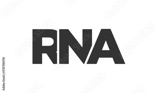RNA logo design template with strong and modern bold text. Initial based vector logotype featuring simple and minimal typography. Trendy company identity.