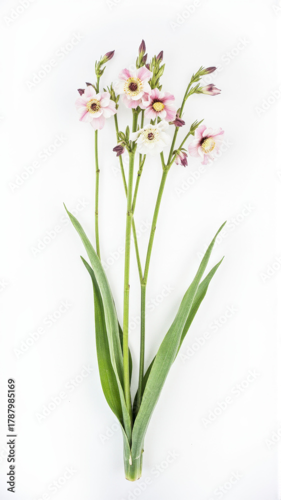 Fototapeta premium Purple Penstemon Flower Isolated on a White Studio Background