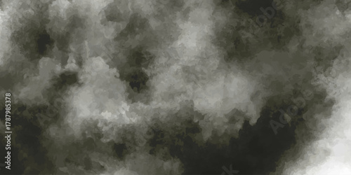 Dark black and white smoke texture motion background with mist and steam