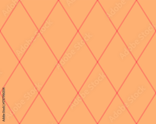 Abstract geometric pattern with intersecting diagonal lines creating a diamond lattice design on a peach background. Ideal for modern backgrounds, textiles, website designs, and presentations.