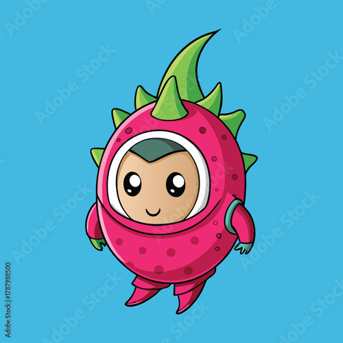 a dragon cartoon fruits