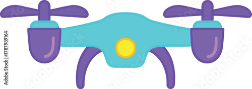 Colorful drone icon aerial technology vector