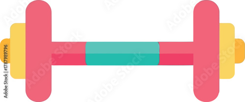 Vibrant dumbbell icon fitness health