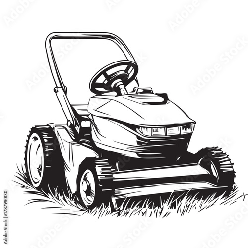 lawn mower isolated on white