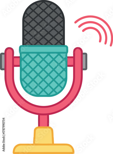 Retro microphone broadcast icon