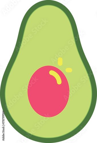Cute avocado icon healthy food vector art