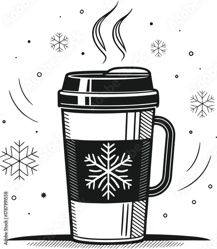 Simple Thermal Coffee Cup Illustration