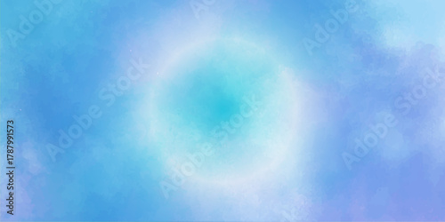 Bright, clear blue sky with fluffy white clouds, an abstract view of natural daylight and summer weather