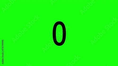 5 second countdown timer animation with slightly rotating zoom effect on green background
