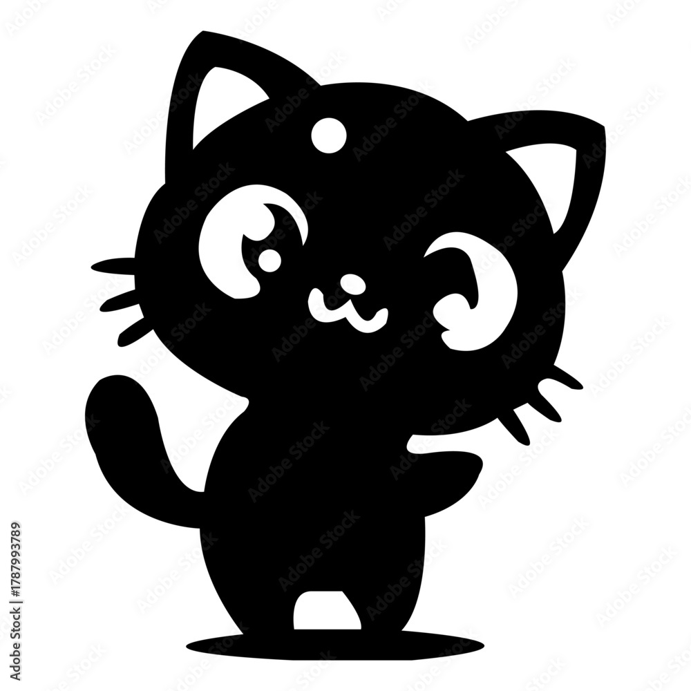 Obraz premium Cat Vector Silhouette 17