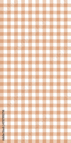 Seamless vector pattern beige white checkered gingham soft neutral pastel picnic tablecloth retro textile fabric summer kitchen wrapping background minimal style decor illustration