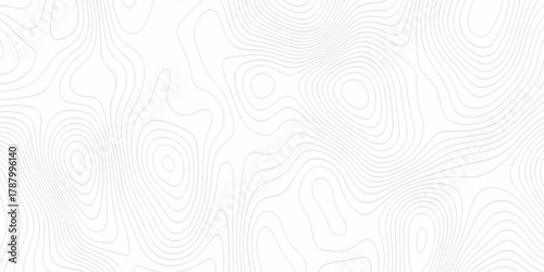 Vector geographic contour mounted map background. Abstract minimal discovery vector topo map creative discovery White wave grid stripe line map topography. 