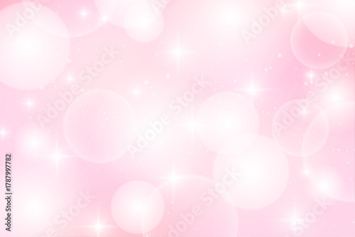 キラキラ輝くピンクの光と幻想的なぼかし背景