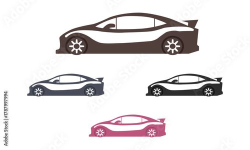 set collection vector silhouettes of sports cars