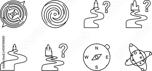 Vector art of navigation and direction icons