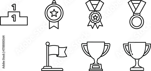 Vector art of achievement icons 