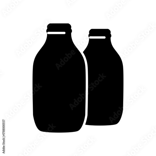 Milk bottle icon design template