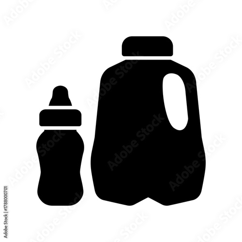 Milk bottle icon design template