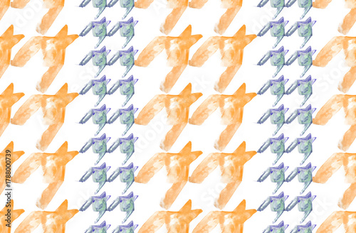 Seamless goose foot pattern. Watercolor abstract geometric pattern