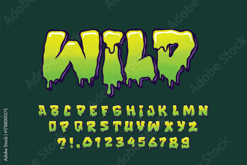 Toxic Slime Dripping Cartoon Font