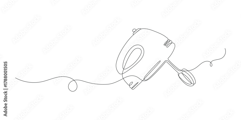 Obraz premium Electronic Kitchen Mixer Continuous One Line Drawing Illustration