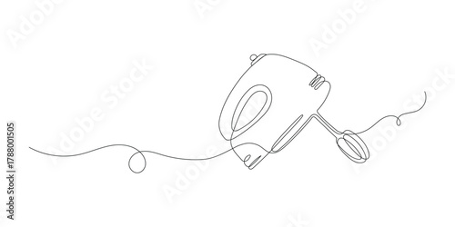 Electronic Kitchen Mixer Continuous One Line Drawing Illustration