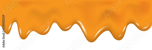 Drips of orange, pumpkin, carrot apricot jam on white background.