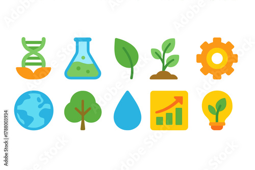 Ecology, environment icon set in glowing style. Eco, nature conservation glowing icons