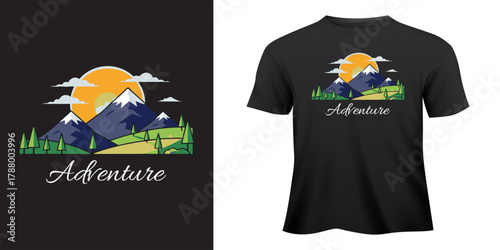 T-shirt design concept for clothing apparel: blank black cotton vector illustration