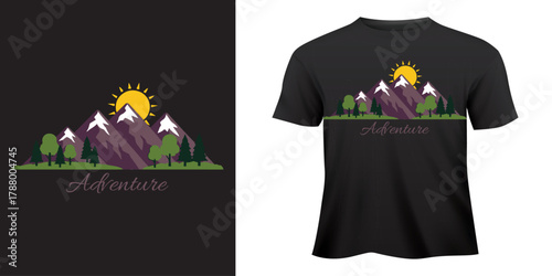 T-shirt design print template fashion clothing apparel vector illustration cotton tee