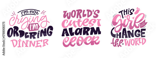 Cute hand drawn doodle lettering quote a bout little baby. Lettering for t-shirt design, mug print, bag print, clothes fashion. 100% hand drawn vector image.