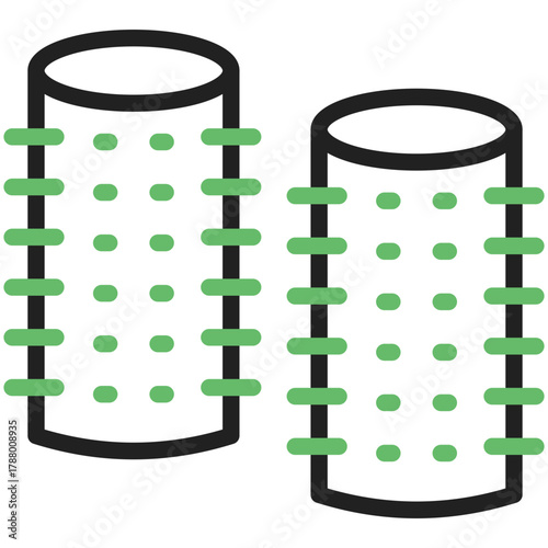 Porous Cylinders: A conceptual depiction of two porous cylinders, with precisely arranged perforations that offer insights into industrial, scientific, or technological applications. 