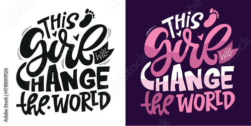 Cute hand drawn doodle lettering quote a bout little baby. Lettering for t-shirt design, mug print, bag print, clothes fashion. 100% hand drawn vector image.