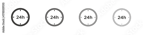 24 hours icon. Simple graphic element set