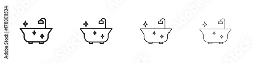 Bathtub cleaning icon. Simple graphic element set