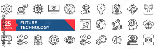 Future technology icon set. vector illustration concept for future, technology, robot, artificial intelligence, innovation, robotic, android