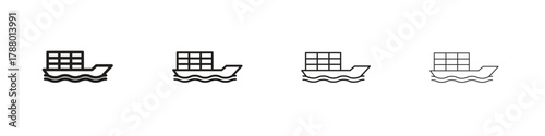 Cargo Ship icon. Simple graphic element set