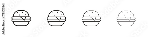 Cheese burger icon. Simple graphic element set