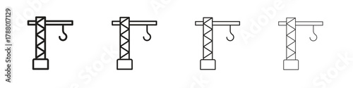 Construction crane icon. Simple graphic element set