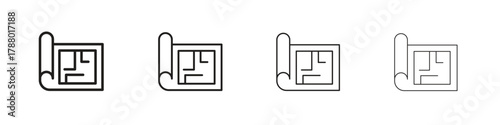 Construction plan. Simple graphic element set. vector glyph flat icons