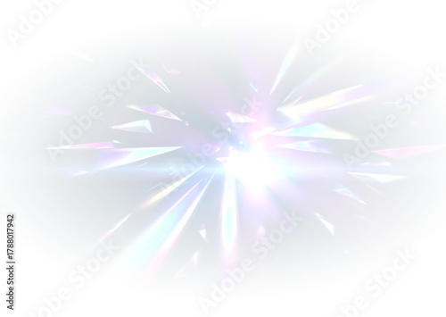 Fotografie Glowing prism sparkles create rainbow beams