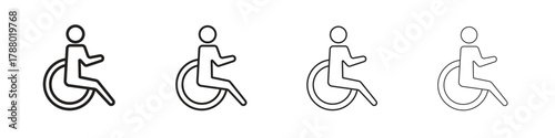 Disabled icon. Simple graphic element set
