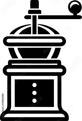 pepper grinder black and white vector icon