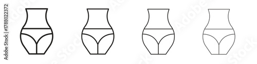 Female hips and waist icon. Simple graphic element set