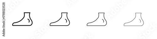 Foot side view icon. Simple graphic element set