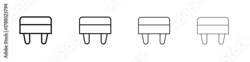 Footstool icon. Simple graphic element set