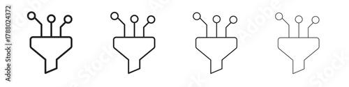 Funneling data icon. Simple graphic element set